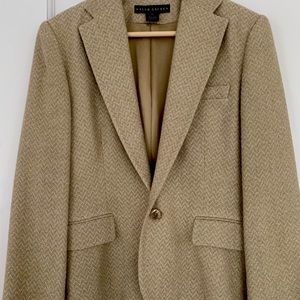 Cream and gold Ralph Lauren size 10 linen and silk blazer